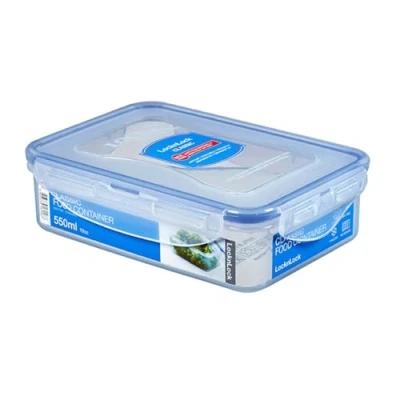 Abbildung von LocknLock PP Classic Vorratsdose, 550 ml, 181 x 128 52 mm, 100 % luft und wasserdicht, Cleveres Verschluss System, Frischhaltedose für Kühlschrank &amp; Gefrierfach