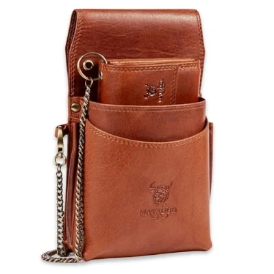 Abbildung von MATADOR Kellner Geldbörse Leder &#039;VICIO mit Kellnertasche Set Kellnerportemonnaie Holster Bedienungsgeldbeutel Tasche Geldbeutel Kellnergeldbörse Vintage Braun