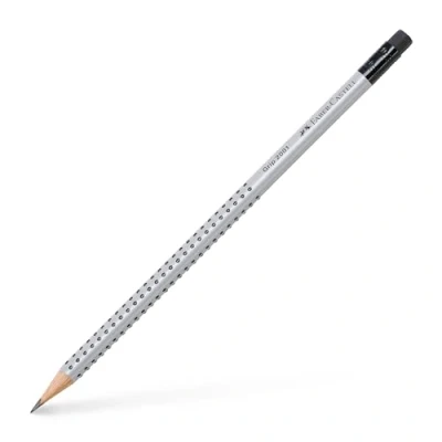 Abbildung von Faber Castell GRIP 2001 Bleistift B mit Radierspitze 12 Stück
