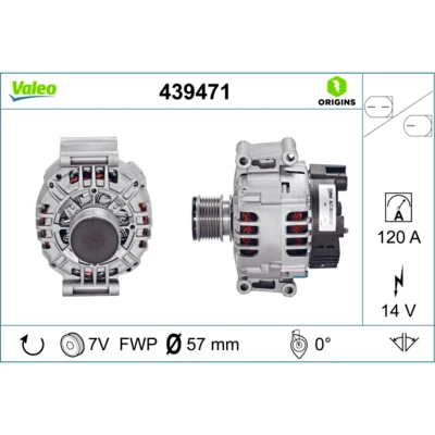 Abbildung von VALEO 439471 Lichtmaschine 14V 120A MERCEDES BENZ: E Class Saloon, C Coupe