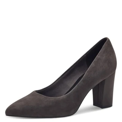 Abbildung von MARCO TOZZI Damen Pumps aus Leder mit Blockabsatz, Grau (Graphite), 40 EU