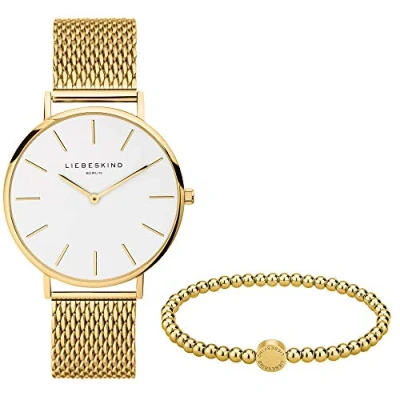 Abbildung von Liebeskind Berlin Set aus Armbanduhr und Armband LS 0091 MQB IP Gold