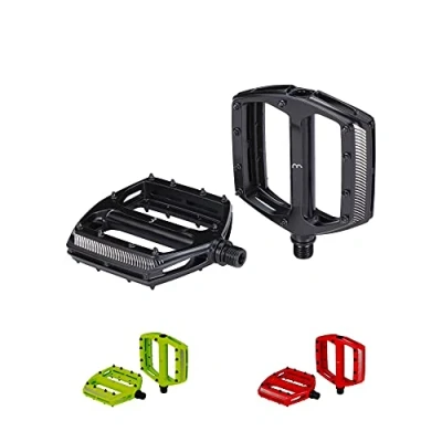 Abbildung von BBB CyclingCoolRideFahrrad PedaleGroße Plattform in Schwarz,Rot,Gelb und GrünAlu PedalkörperAuswechselbare Grip Pins, 10 Stück pro Seite