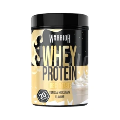 Abbildung von Warrior Whey Proteinpulver 500 g (bis zu 36 Shake) Muskelaufbau und Erholungsgetränk zum Genießen nach dem Training köstlich reich an Aminosäuren 20 Portionen (Vanille Milchshake)