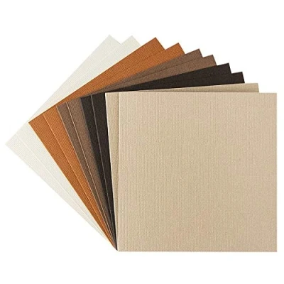 Abbildung von Ideen mit Herz Grußkarten Set 10 farbige Karten &amp; weiße Umschläge edle Leinen Optik bunt ideal für liebe Glückwünsche zum Geburtstag, Hochzeit, uvm. (Creme /Brauntöne, 11 x cm)