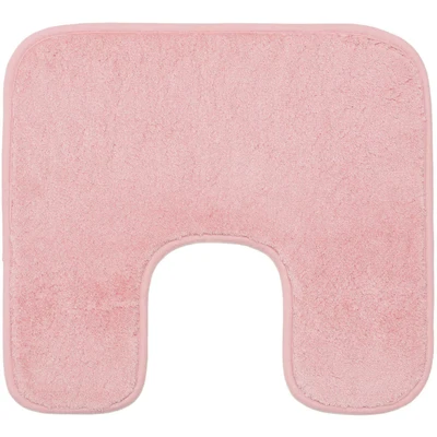 Abbildung von Gözze Premium Rutschfester Badteppich mit Ausschnitt, RIO, 100% Microfaser, Ideal als WC Vorlage für Standtoilette, 50 x 45 cm Altrosa
