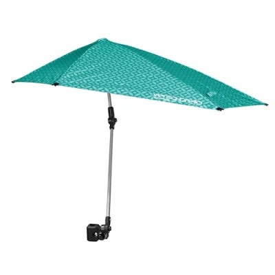 Abbildung von Versa Brella Verstellbarer Sonnenschirm 107 cm, mit 360 3 Wege Schwenk, UPF 50+ Schutz, leicht &amp; kompakt für Stühle, Kinderwagen, Strand, Camping, Sport und Outdoor Aktivitäten Türkis