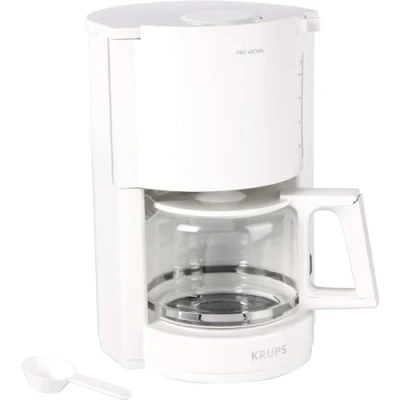 Abbildung von Krups F30901 Filterkaffeemaschine ProAroma Glaskanne Warmhaltefunktion Automatische Abschaltung 10 Tassen 1.050 W Weiß