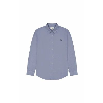 Abbildung von Wrangler Men&#039;s LS 1 PKT Shirt, Oxford Blue, XL