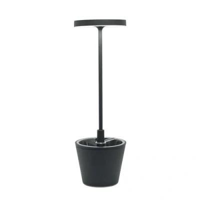 Abbildung von Zafferano, Poldina Reverso Lampe, Wiederaufladbare und Kabellose Tischlampe mit Touch Control, Geeignet für den Innen Außenbereich, Dimmer, 2200 3000 K, Höhe 35 cm, Farbe Dunkelgrau