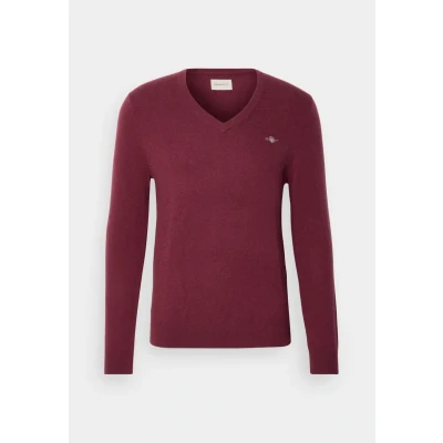Abbildung von GANT V NECK Strickpullover, Herren, Größe: XL, Bordeaux