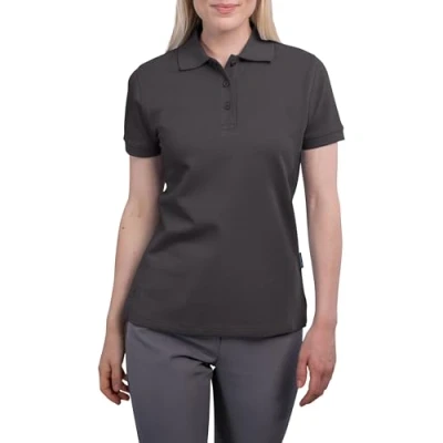 Abbildung von HRM Damen Heavy Polo, dunkelgrau, Gr. 3XL I Premium Polo Shirt aus 100% Baumwolle Basic Polohemd bis 60C waschbar Hochwertige &amp; nachhaltige Oberteile Workwear