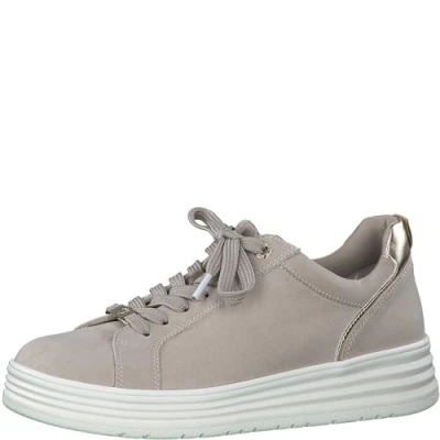 Abbildung von MARCO TOZZI Damen Plateau Sneaker mit Schnürsenkeln Bequem, Beige (Dune Comb), 40 EU