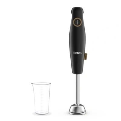 Abbildung von Tefal HB46E8 Eco Respect Stabmixer 600 W Motor Design 2 Geschwindigkeiten 4 Powelix Klingen Spritzschutz inkl. 800 ml Messbecher Schwarz