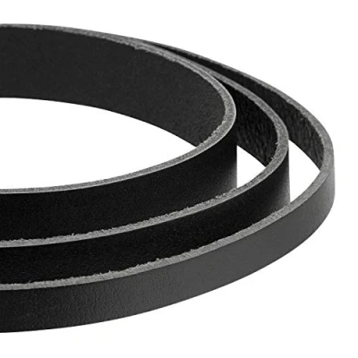 Abbildung von Auroris Lederband flach schwarz Breite wählbar 3/4/5/8/10/15/20/25/30/35/40 mm (Breite 20mm / Länge 1m)