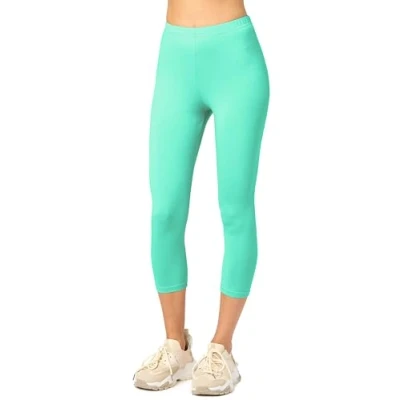 Abbildung von Merry Style Damen 3/4 Leggings Capri Sportleggings MS10 199 (Minze,XL)