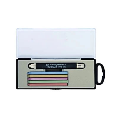 Abbildung von Koh I Noor Versatil 53530N8005TE Metallbleistifte mit Spitzer, weiche Oberfläche, Set Schwarz, 1 Stück (1er Pack)