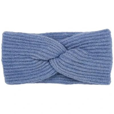 Abbildung von styleBREAKER Damen Strick Stirnband mit Twist Knoten und Rippenmuster einfarbig, warmes Winter Haarband, Headband 04026072, Farbe:Jeansblau