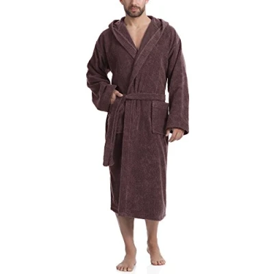 Abbildung von Ladeheid Herren Frottee Bademantel aus 100% Baumwolle LA40 101(Braun (D15), M)