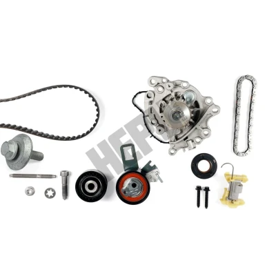 Abbildung von HEPU PK19010 XT1 Wasserpumpe + Zahnriemensatz mit Steuerkettensatz Schrauben 131 20 PEUGEOT: 208 I Hatchback, 308 SW 2, 2008 Estate