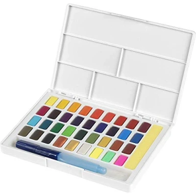 Abbildung von Faber Castell 169736 Aquarellfarben, 36 Farbnäpfchen, inkl. Mischpalette und Wassertankpinsel