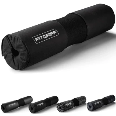 Abbildung von Fitgriff® Langhantel Polster, Hip Thrust Pad mit Klettverschluss Hantel Nackenpolster Polsterung für Squats, Booty Training, Gym (Schwarz)