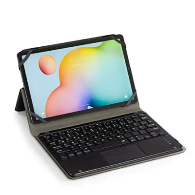 Abbildung von Hama Hülle mit Tastatur für Tablets 9,5 11“ (Bluetooth Touchpad, Standfunktion, magnetische Tablethülle, Universal Tablet Case 24 28 cm, herausnehmbare Tastatur) schwarz