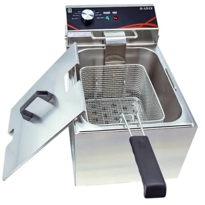 Abbildung von DULNICE Professionelle Elektrische Fritteuse 8 L 3000 W Edelstahl Kommerzielle 60 200 C Mit öl für Fast Food Snack Bars