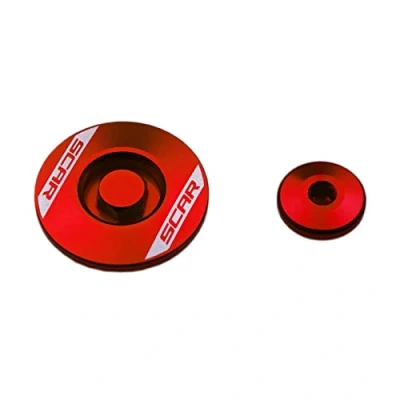 Abbildung von SCAR Schrauben Set Inspektionsöffnungen kompatibel mit KAWASAKI KX F KXF 250 KX250F 450 KX450F 08 23 Rot
