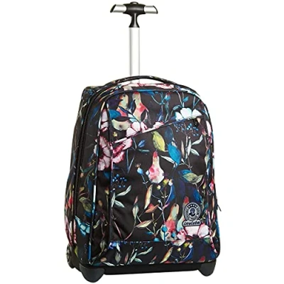 Abbildung von Invicta TROLLEY, 2 in 1, Schulranzen mit Rollen, Rucksack Trolleyfunktion für Schule, Reisen, Mädchen&amp;Jungen, Blumenmuster, WILDFLOWERS