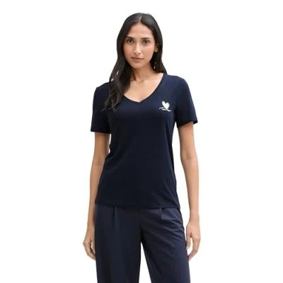 Abbildung von TOM TAILOR Damen 1046579 T Shirt, 10668 Sky Captain Blue, M