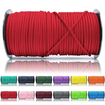 Abbildung von Ganzoo Paracord 550 Seil Rot 4mm Schnur Typ 3, Nylon &amp; Polyester, ideal für Basteln von Hundeleine Halsband Armband/Camping Survival und Outdoor 100 Meter Allzweckseil 7 Innenstränge