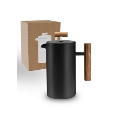Abbildung von Lambda Coffee® Thermo French Press klein Edelstahl 0,35 Liter 1 2 Tassen I Kaffeebereiter aus Kaffeezubereiter doppelwandig Kaffeepresse