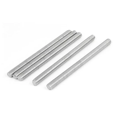 Abbildung von sourcing map 5Stk. 304 Edelstahl rechte Hand volle Gewindestange Stehbolzen M10 x 150mm de