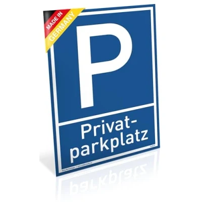 Abbildung von Schild Privat Parkplatz PVC 20 x 30 cm stabiles mit UV Schutz blau Privatparkplatz Parken verboten Dreifke®