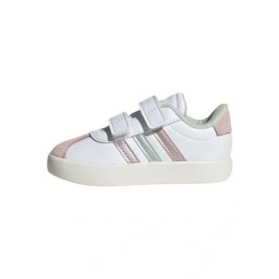 Abbildung von adidas Sportswear Strappi Sneaker low Cloud white linen green met sandy pink für Kinder, Größe: 26,