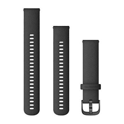 Abbildung von Garmin 010 12932 11 Ersatzarmband 20mm Silikon Schwarz/Metallteilen