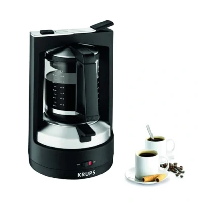 Abbildung von Krups KM4689 Filterkaffeemaschine T8 850 Watt Automatische Abschaltung 8 12 Tassen Beleuchteter Ein / Ausschalter Schwarz
