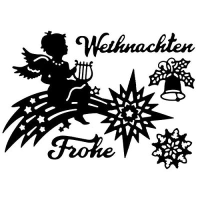 Abbildung von Ideen mit Herz Präge &amp; Stanzschablonen Engel auf Sternschnuppe 5 Stück