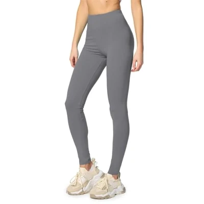 Abbildung von Merry Style Leggings Damen Baumwolle für das ganze Jahr Bequeme Blickdicht Ideal Yoga Sport Gym und Freizeit MS10 198 (Grau, XL)