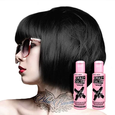 Abbildung von Crazy Color Semi permanente Haarfarbe, vibrierende Farbe, 100 ml (schwarz)
