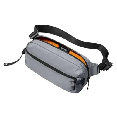 Abbildung von tomtoc 3,5 Liter Sling Bag für Herren Damen, Anti Diebstahl Umhängetasche Bauchtasche Brusttasche mit RFID Schutz, Wasserabweisend Leicht Gürteltasche Crossbody Alltag Reise, Grau