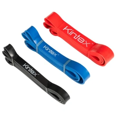 Abbildung von Kintex Resistance Band, 208 cm, 3 Stärken, Expander, Fitness, Ausdauer, Muskeltraining, Workout (Schwarz)