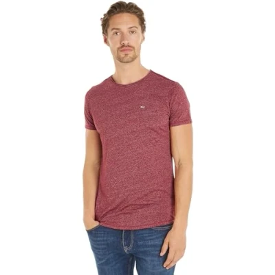 Abbildung von Tommy Jeans Herren T Shirt Kurzarm Rundhalsausschnitt, Rot (Red Carpet), XS