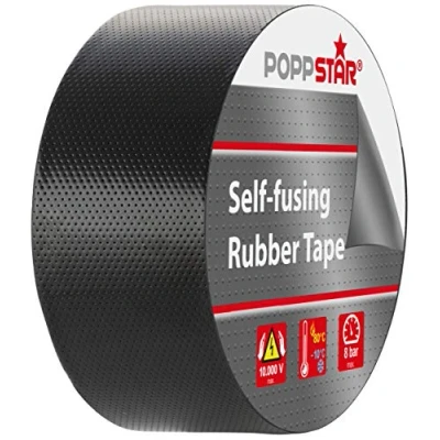 Abbildung von POPPSTAR selbstverschweißendes Universal Isolierband und Dichtungsband, LxBxH 10m x 50mm 0,76mm, schwarz