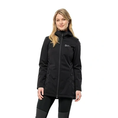 Abbildung von Jack Wolfskin Windhain W Softshelljacke, Damen, Größe: Large, Black
