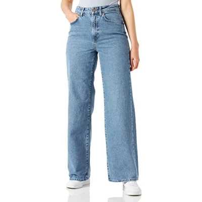 Abbildung von ONLY Damen Straight Leg Denim Jeans High Waist Gerade Weite Hose Wide Vintage Pants ONLHOPE, Farben:Blau, Größe:29W / 34L