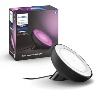Abbildung von Philips Hue White &amp; Col. Amb. LED Tischleuchte Bloom, schwarz, dimmbar, 16 Mio. Farben, steuerbar via App, kompatibel mit Amazon Alexa (Echo, Echo Dot)
