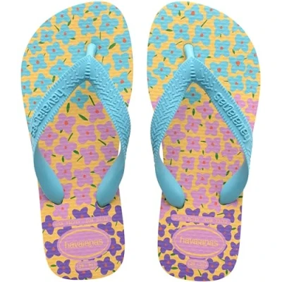 Abbildung von Havaianas Mädchen Kinder Flores Flip Flops, Caja Gelb Blau, 23/24 EU