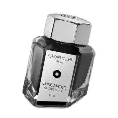 Abbildung von Caran d&#039;Ache Tintenfass Cosmic Black 50ml Kostenlose Gravur
